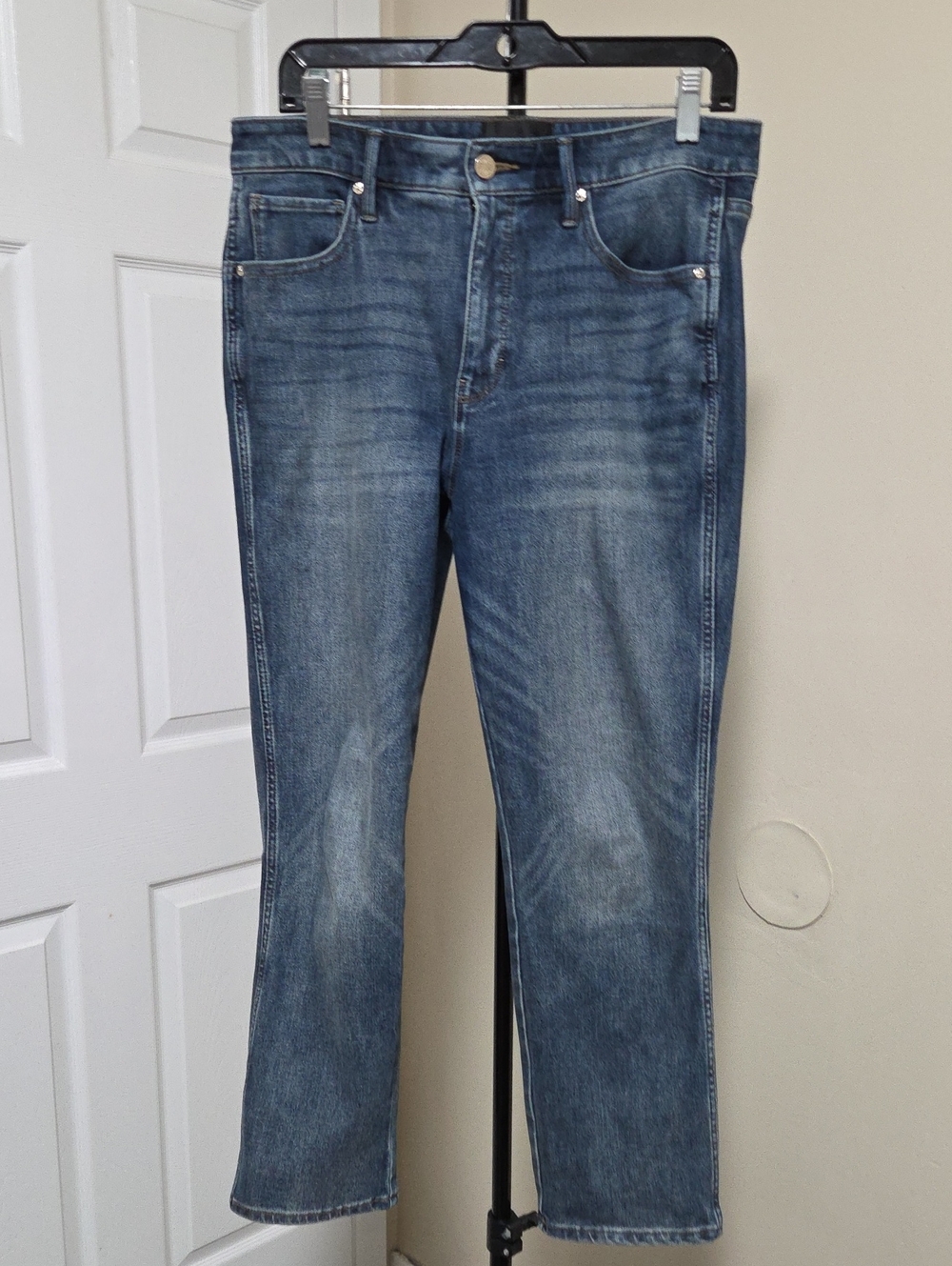 White House Black Market High Rise Straight Blue Straight-Leg Jeans